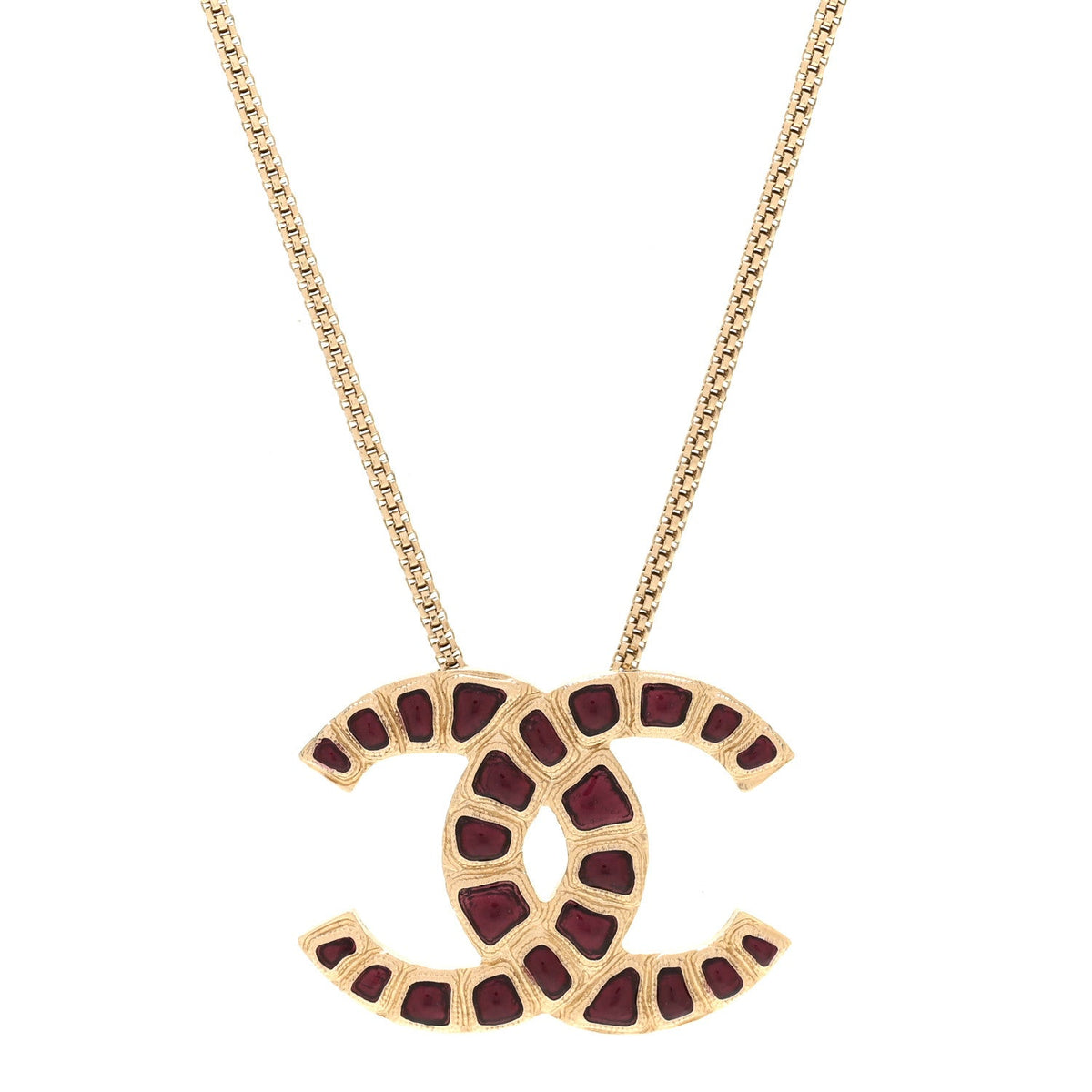 Resin Along The Nile CC Pendant Necklace Gold Purple
