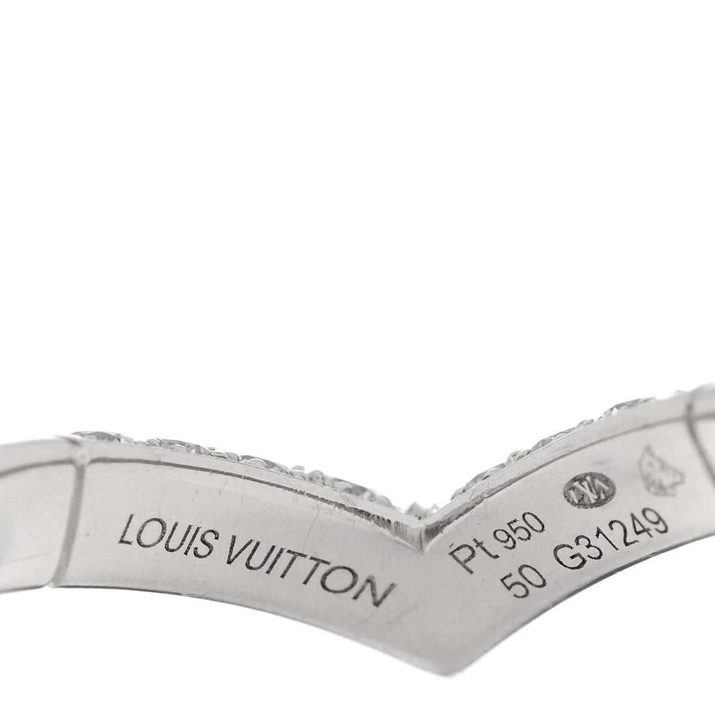 Platiunm Diamond V Pave Ring 50 5.5
