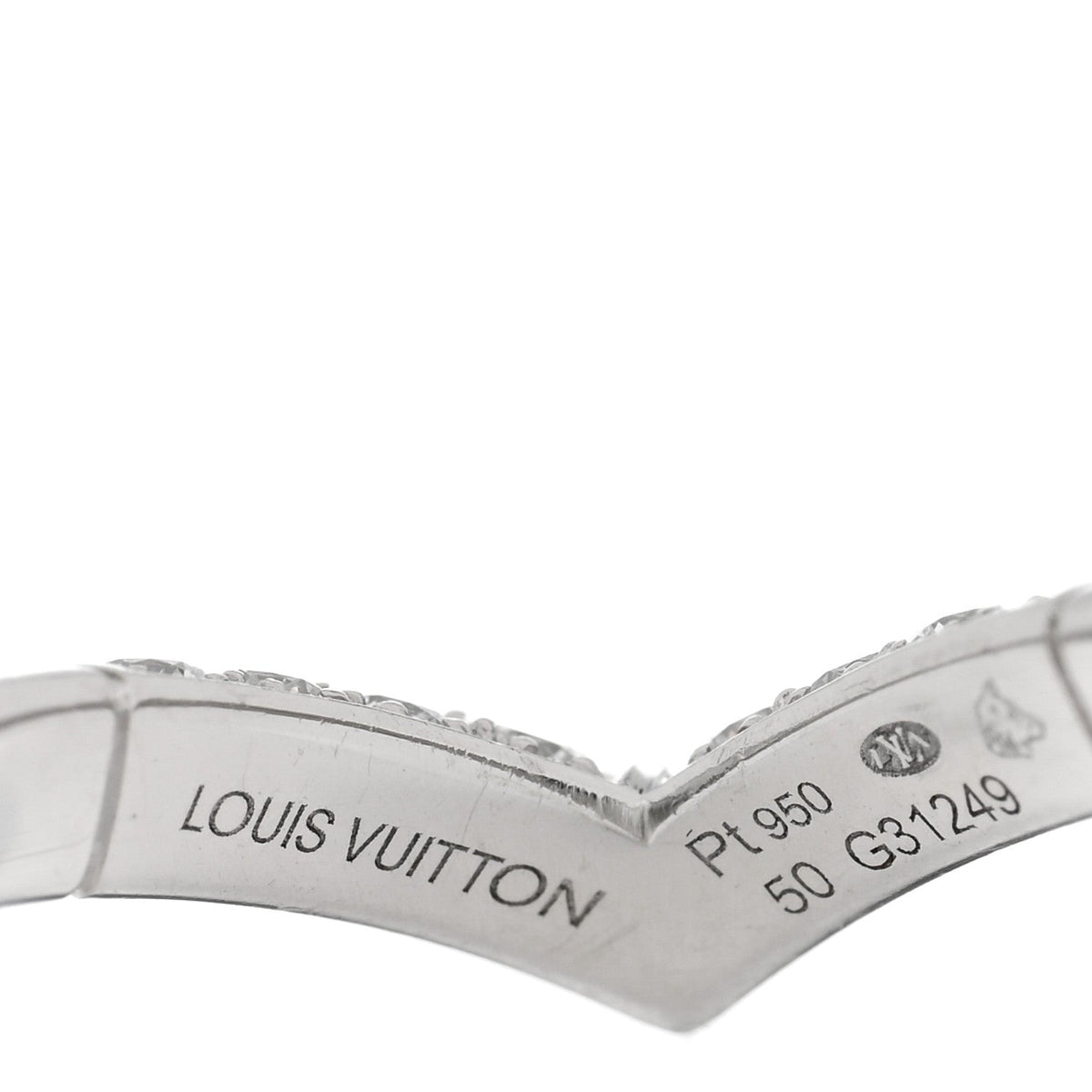 Platiunm Diamond V Pave Ring 50 5.5