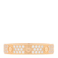 18K Yellow Gold Diamond 4mm LOVE Wedding Paved Band Ring 53 6.5