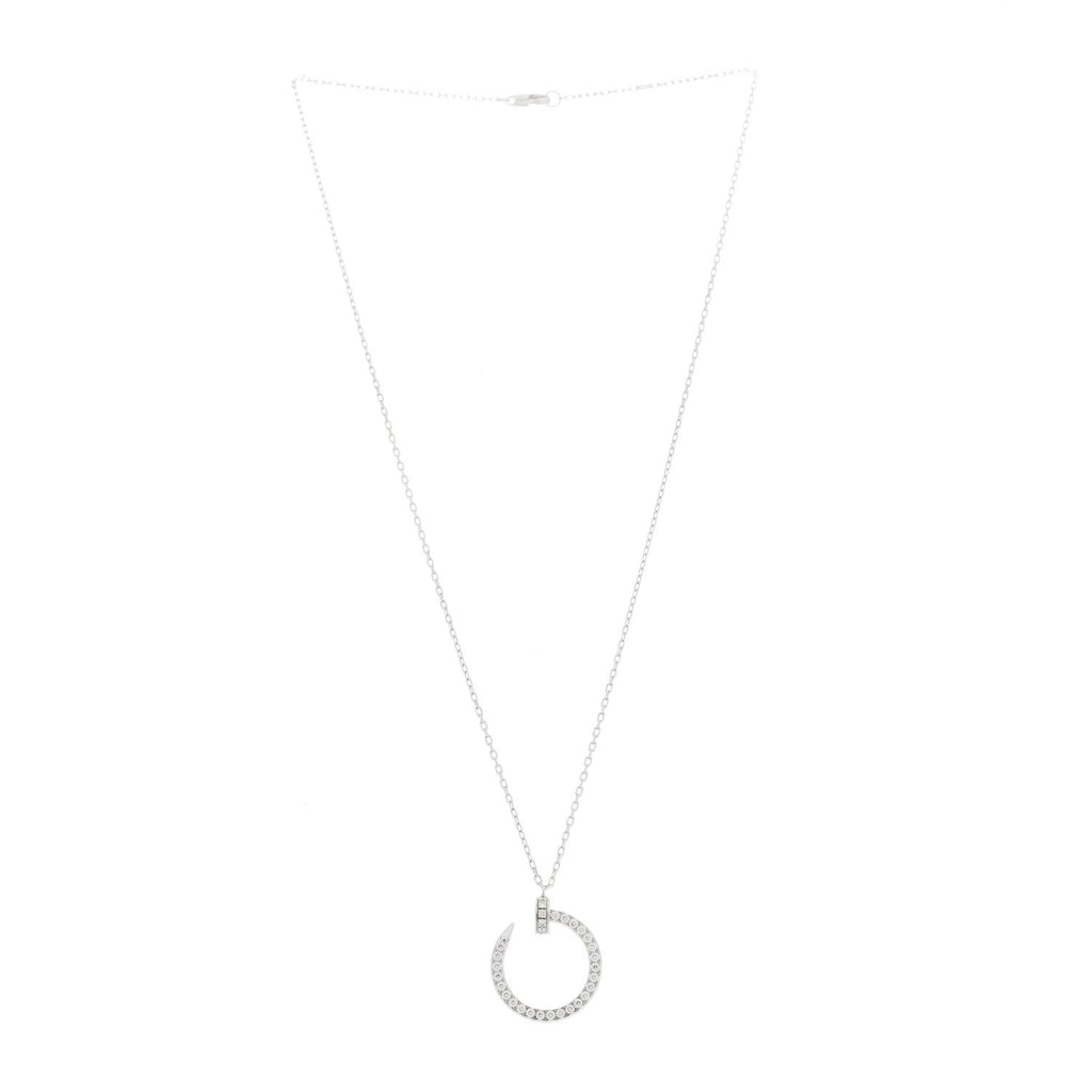 18K White Gold Diamond Juste Un Clou Paved Pendant Necklace