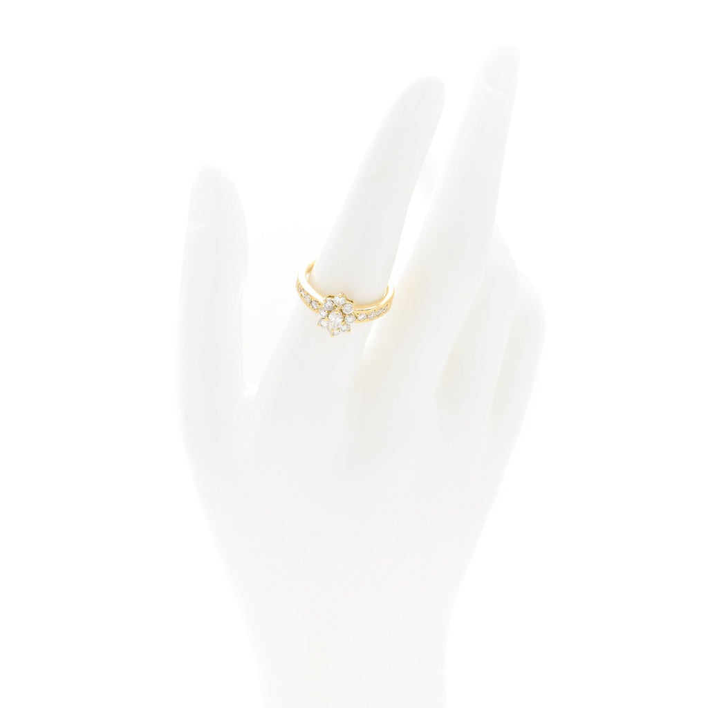 18K Yellow Gold Diamond .19ctw Floral Ring 54 7