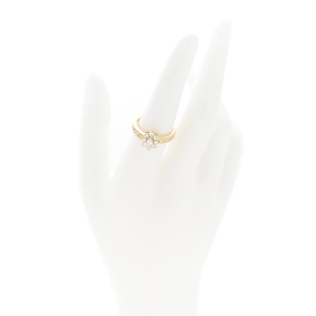 18K Yellow Gold Diamond .19ctw Floral Ring 54 7