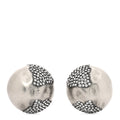 Brass Crystal Oversized Ball Clip On Earrings Silver