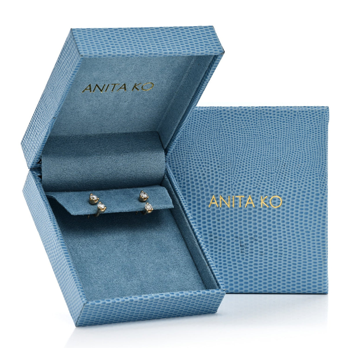 18K Yellow Gold Diamond Classic Round Orbit Earrings