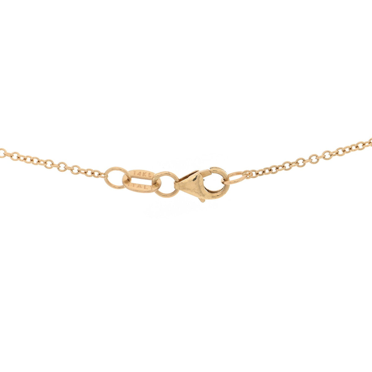 14K Yellow White Gold Diamond Heart and Square Necklace
