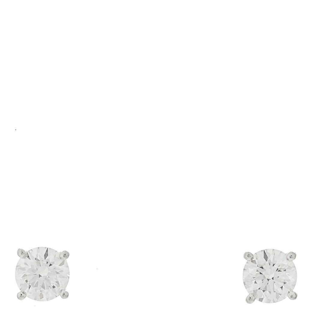 Platinum Diamond .90ctw Round Solitaire Earrings