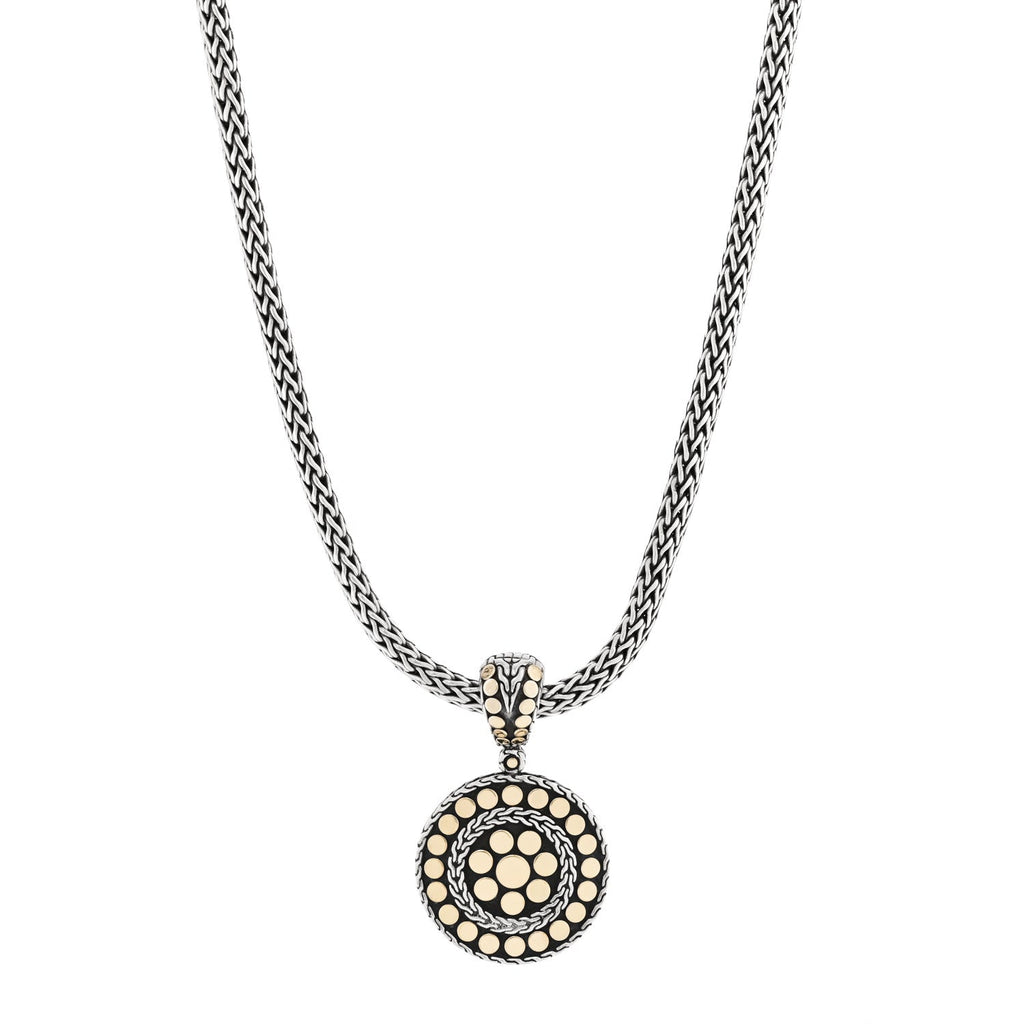 Sterling Silver 18K Yellow Gold Dot Enhancer Pendant Necklace