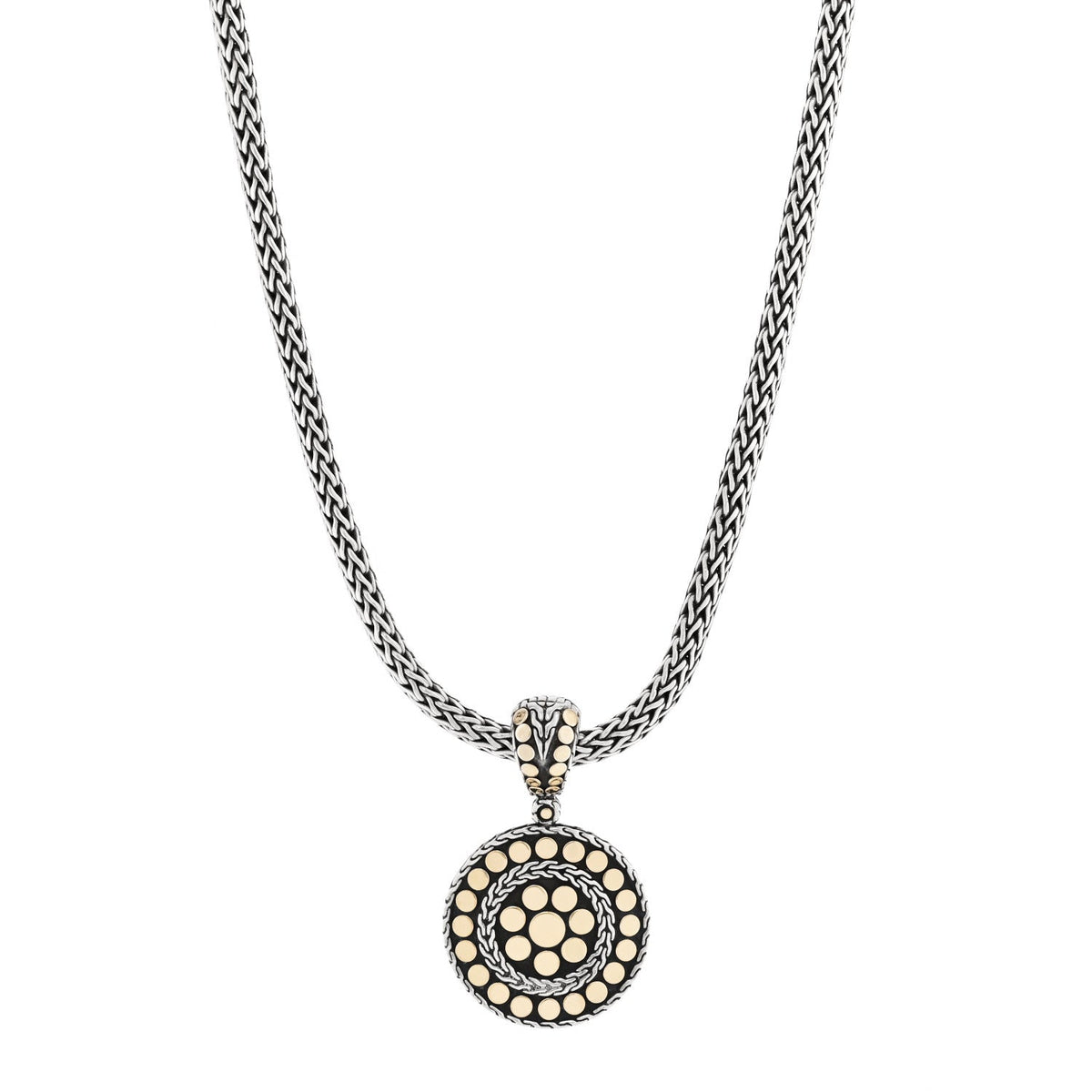 Sterling Silver 18K Yellow Gold Dot Enhancer Pendant Necklace