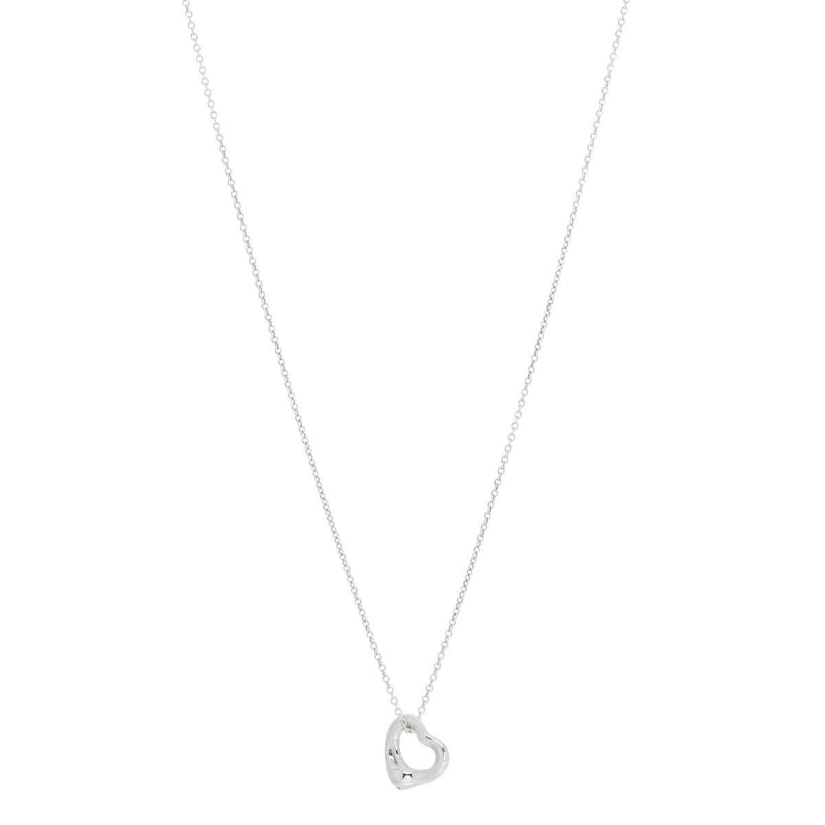 Sterling Silver Elsa Peretti 11mm Open Heart Pendant Necklace