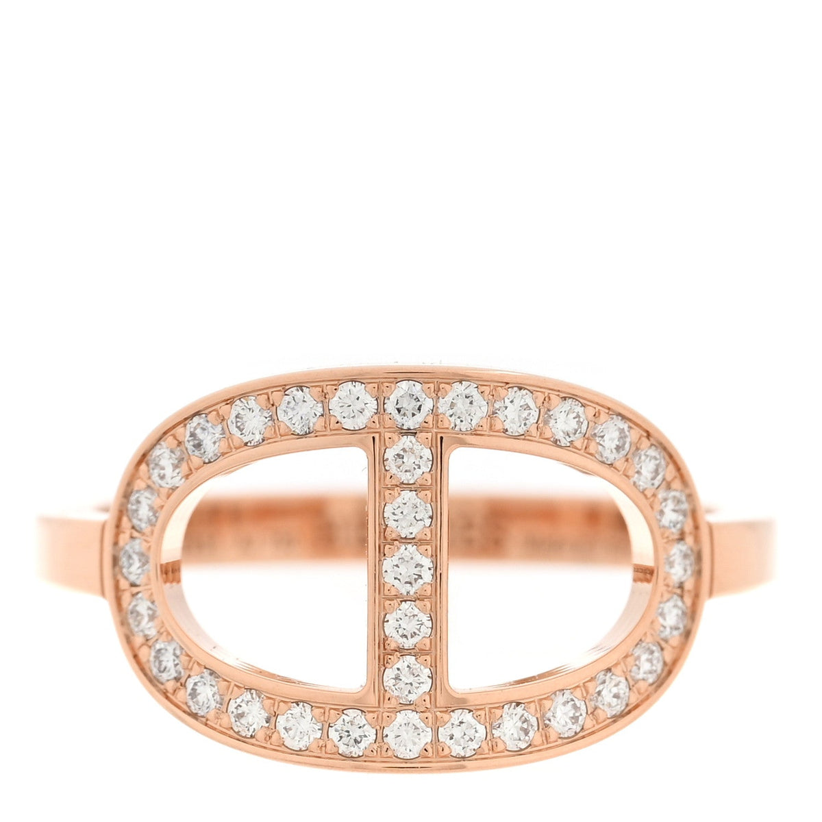 18K Rose Gold Diamond MM Chaine d'Ancre Contour Ring 49 5