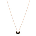 18K Pink Gold Diamond Black Onyx XS Amulette de Cartier Pendant Necklace