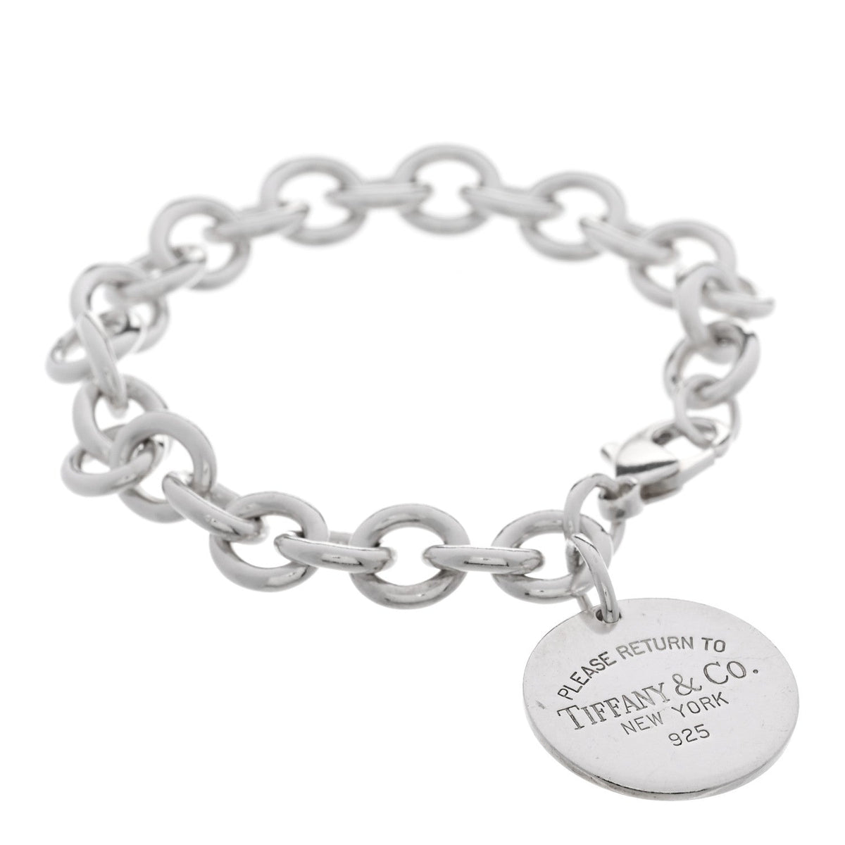 Sterling Silver Return to Tiffany Round Tag Charm Bracelet