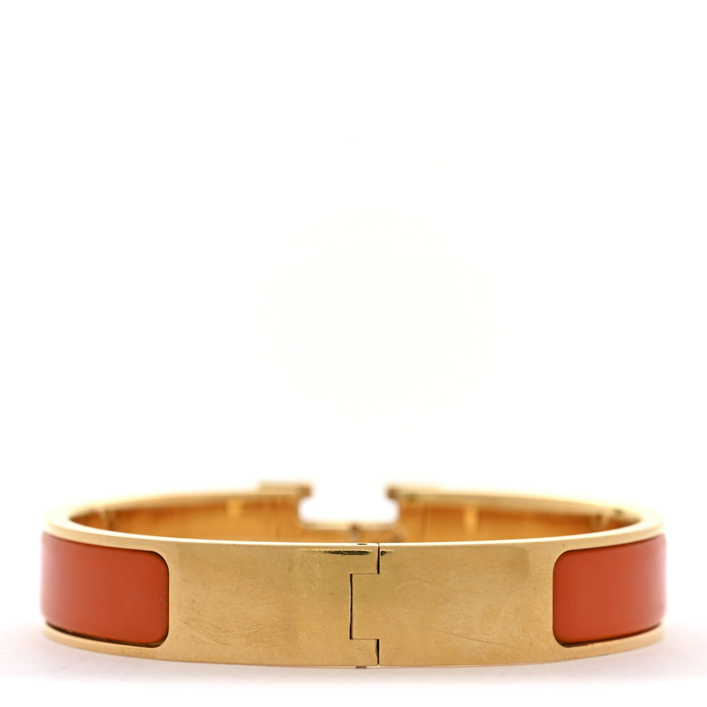 Enamel Narrow Clic Clac H Bracelet PM Orange