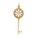 18K Yellow Gold Diamond Daisy Key Pendant