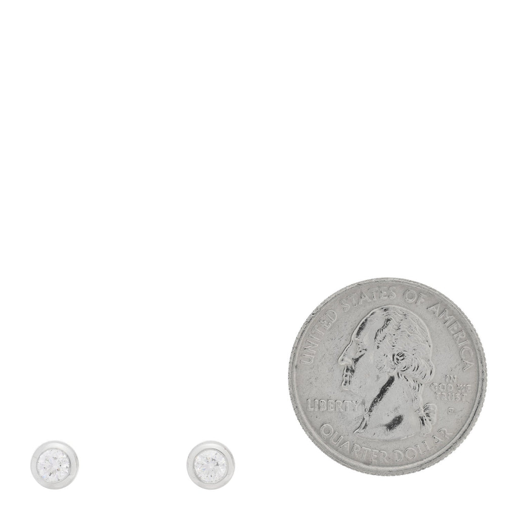 18K White Gold Diamond .46ctw Bezel Stud Earrings