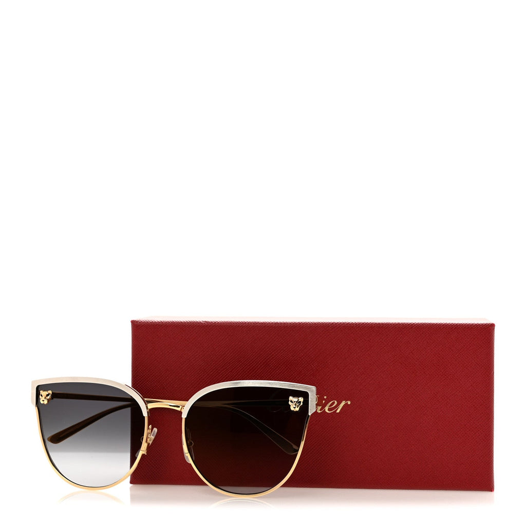 Panthere De Cartier Cat Eye Sunglasses CT0198S Gold