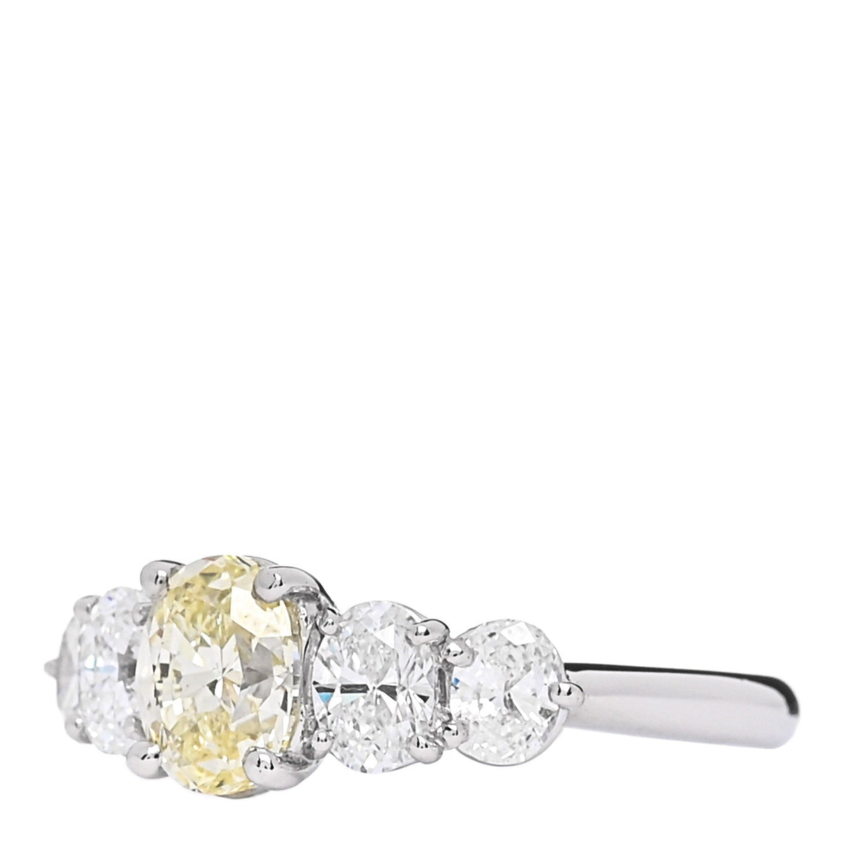 Platinum Yellow Diamond 1.71ctw Five Stone Ring 51 5.75