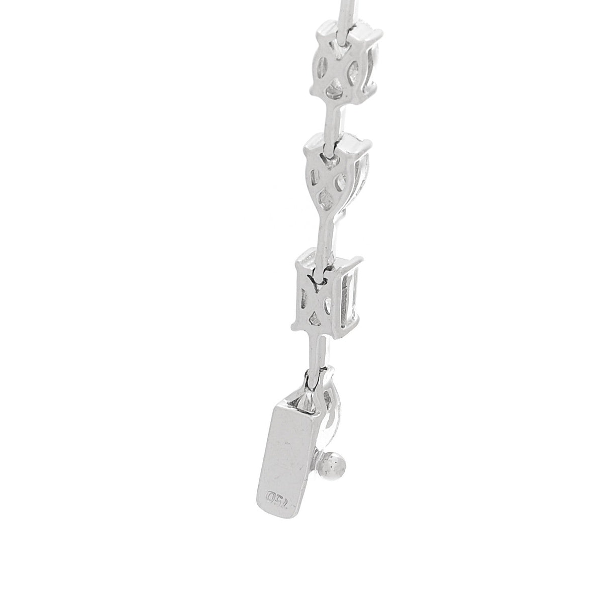 18K White Gold Diamond 11.30ctw Emerald Marquis Oval Pear Princess Cut Necklace
