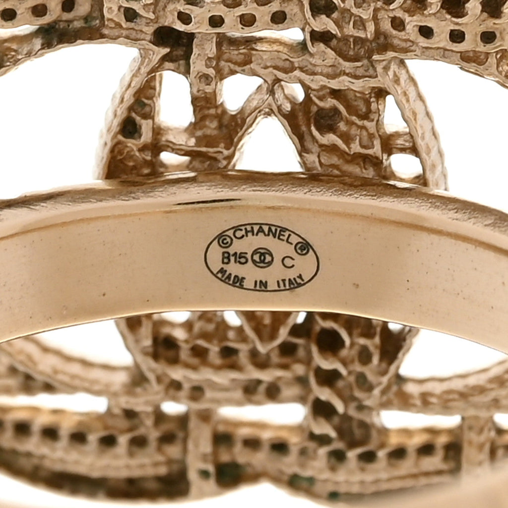 Tweed Effect CC Ring 53 6.25 Gold