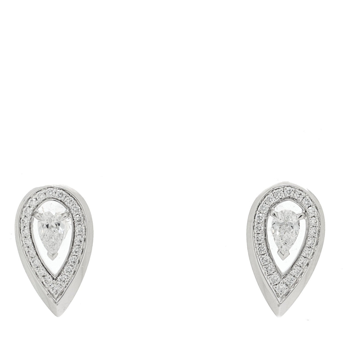 18K White Gold Diamond Small Fiery Earrings