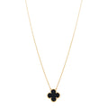 VAN CLEEF &amp; ARPELS 18K Yellow Gold Black Onyx Vintage Alhambra Pendant Necklace