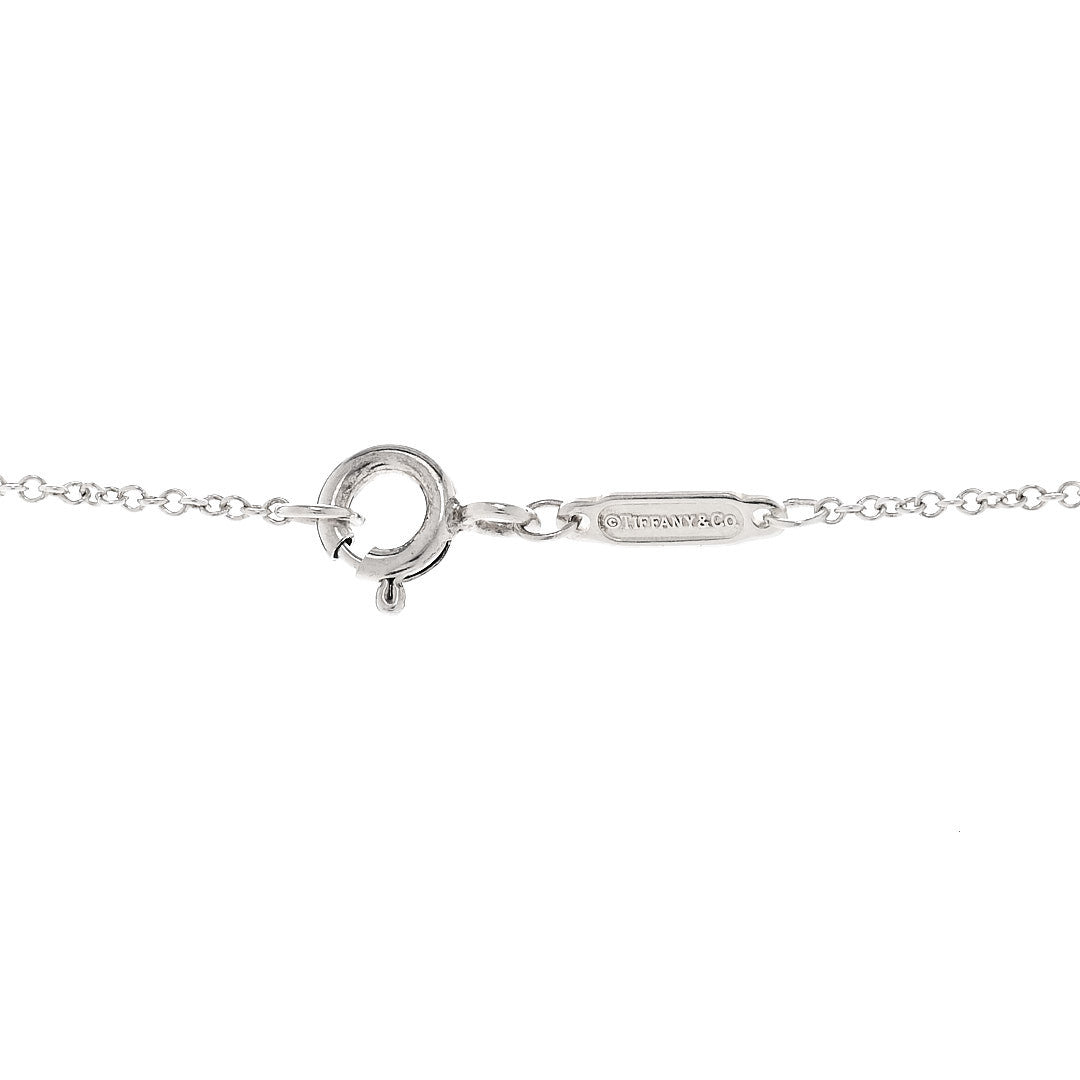 Sterling Silver Enamel Return to Tiffany Double Heart Tag Pendant Necklace Blue