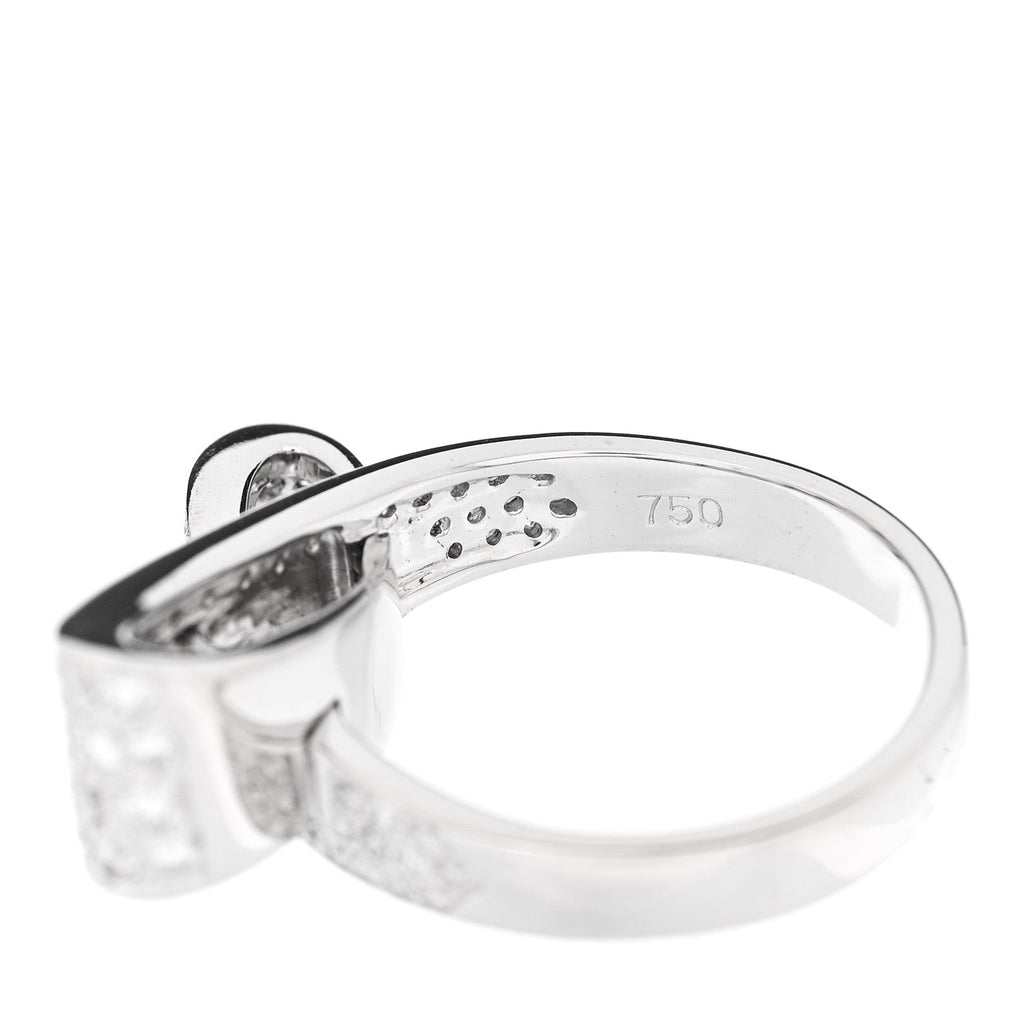 18K White Gold Diamond 1.26ctw Bow Ring 53 6.25