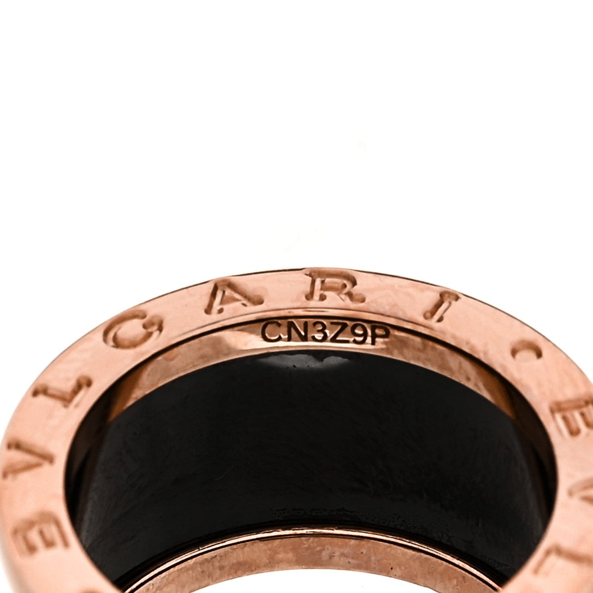 18K Rose Gold Black Ceramic B.Zero1 Four-Band Ring 50 5.25