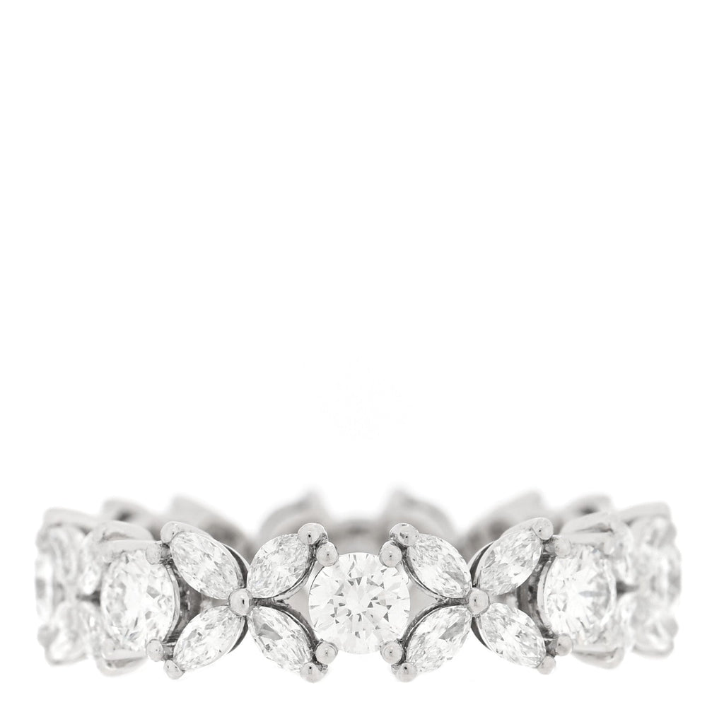 Platinum Diamond Victoria Alternating Band Ring 53 6.25