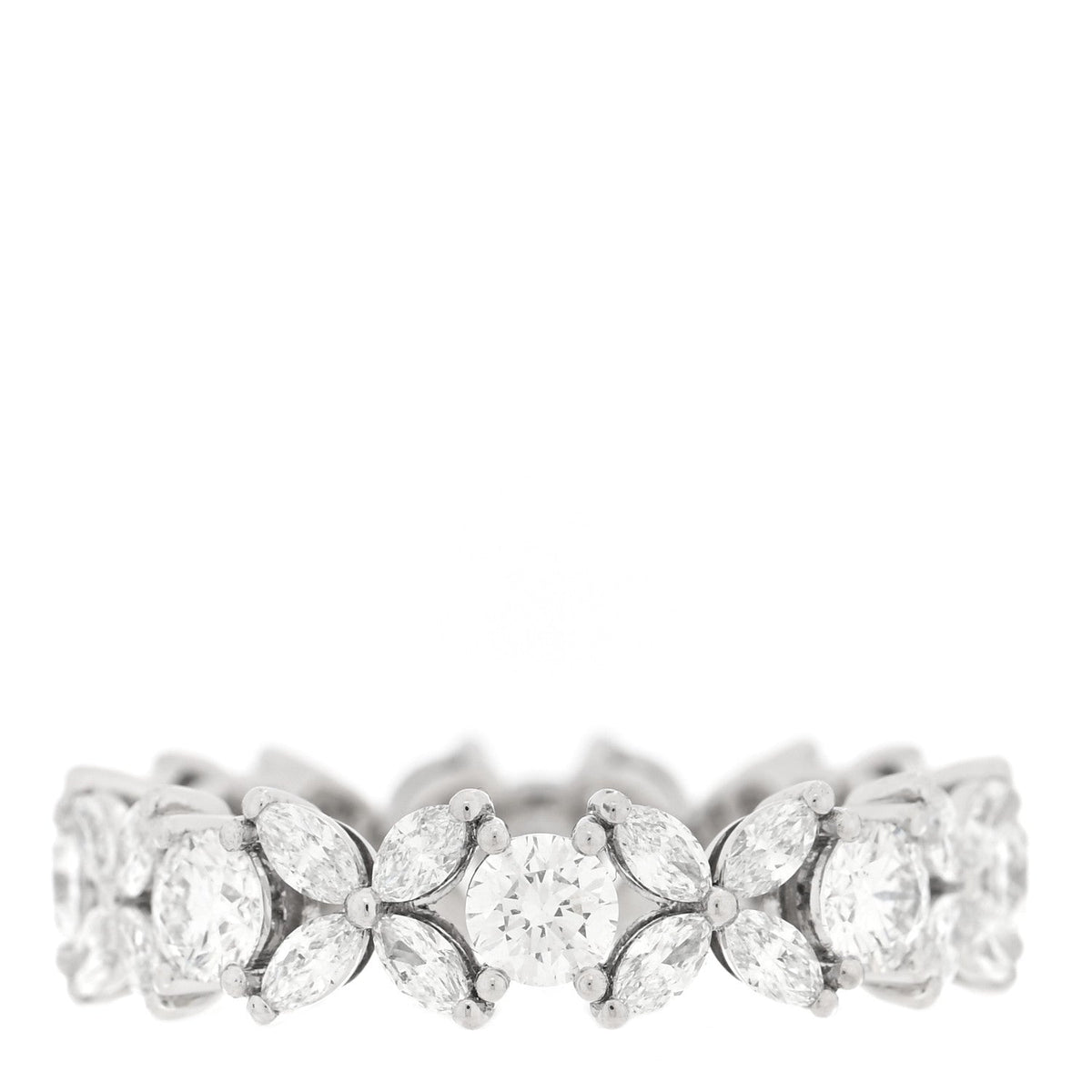 Platinum Diamond Victoria Alternating Band Ring 53 6.25