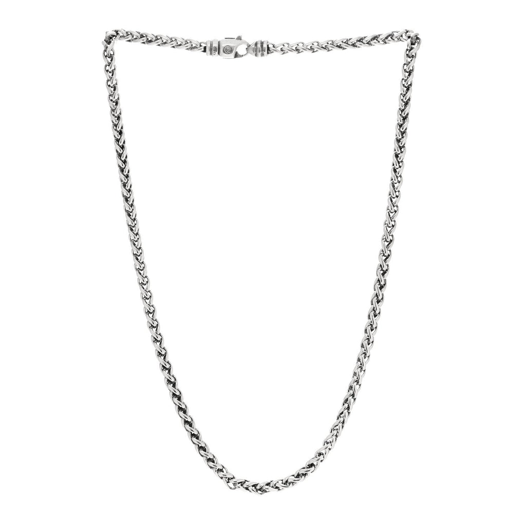 Sterling Silver 4mm Wheat Chain Necklace