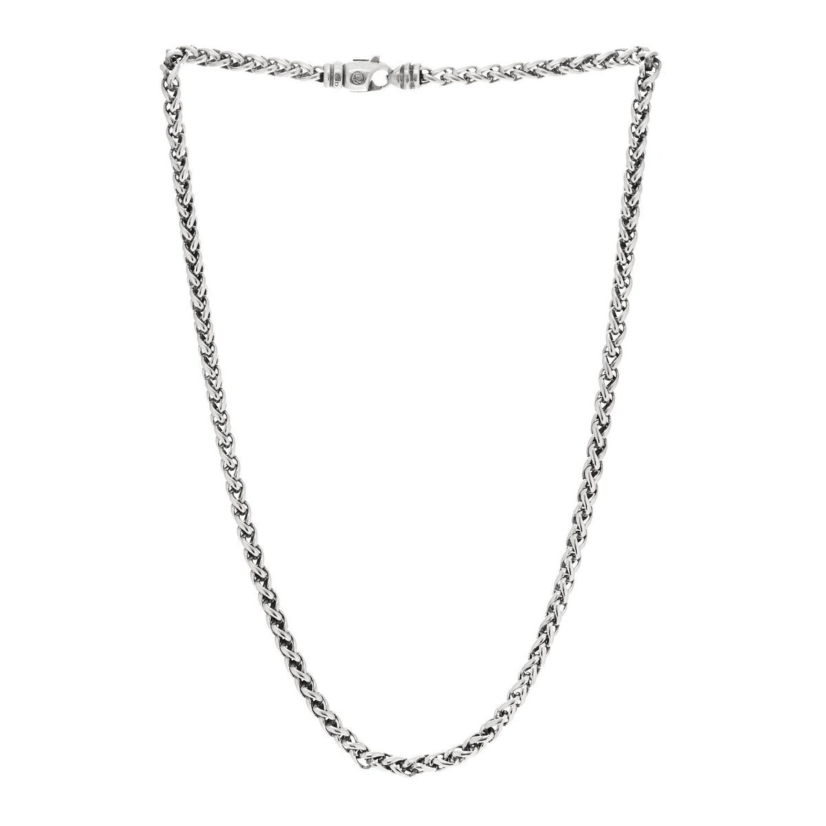 Sterling Silver 4mm Wheat Chain Necklace