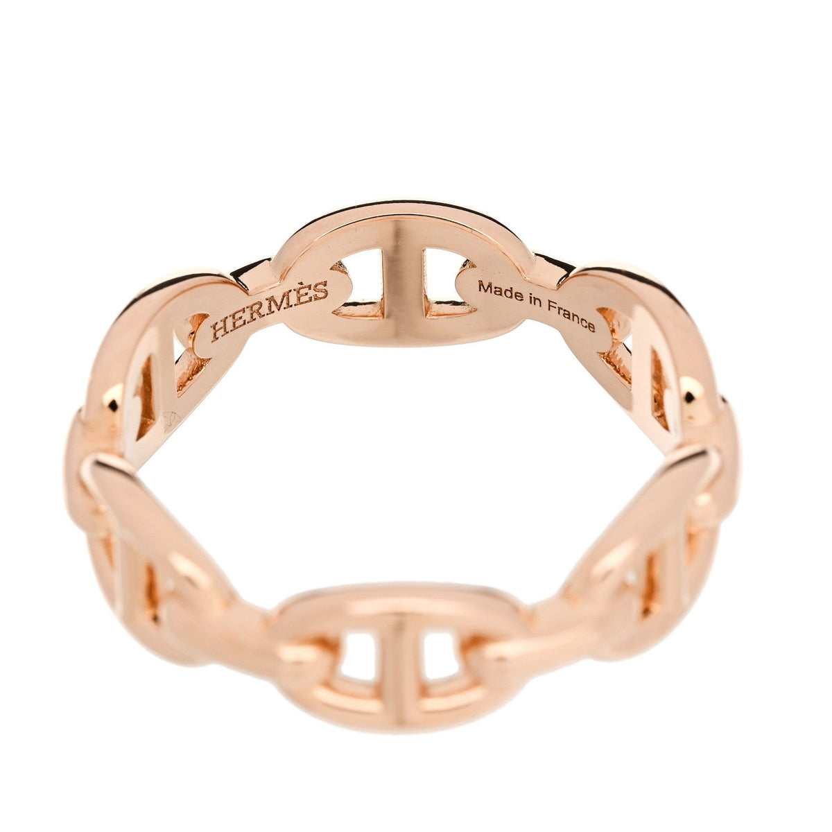 18K Rose Gold PM Chaine d'Ancre Enchainee Ring 54 6.75