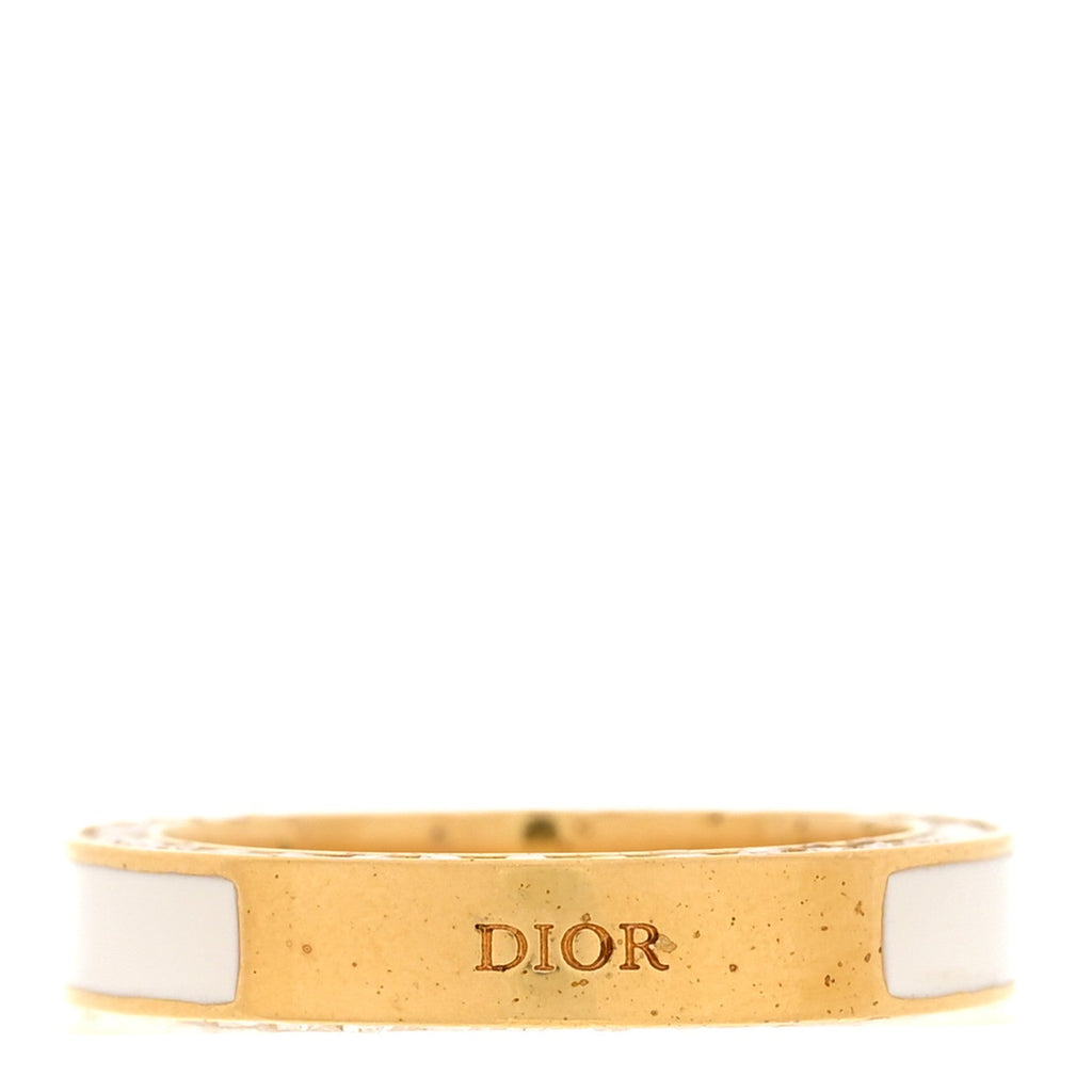 Metal Lacquer Crystal Night Code Ring L Gold White