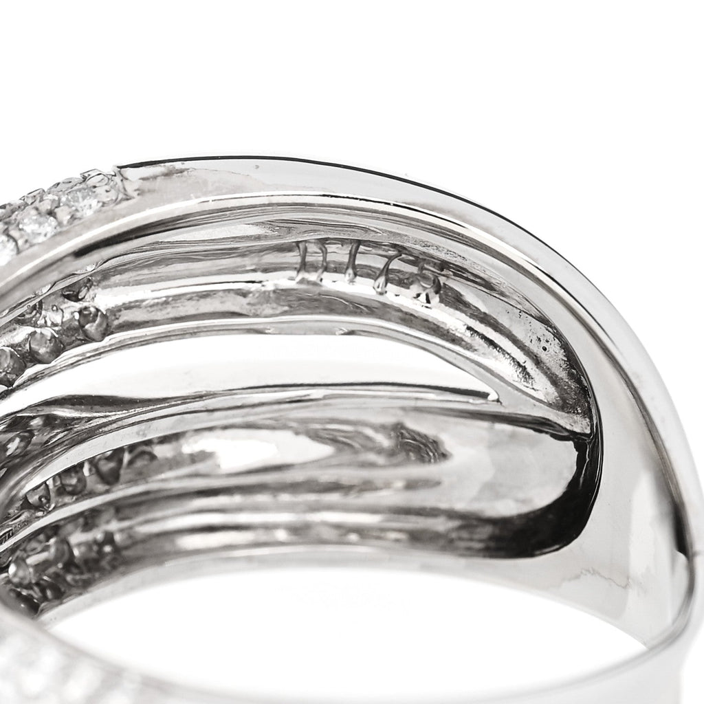 18K White Gold Diamond 1.75ctw Crossover Band Ring 58 8.25