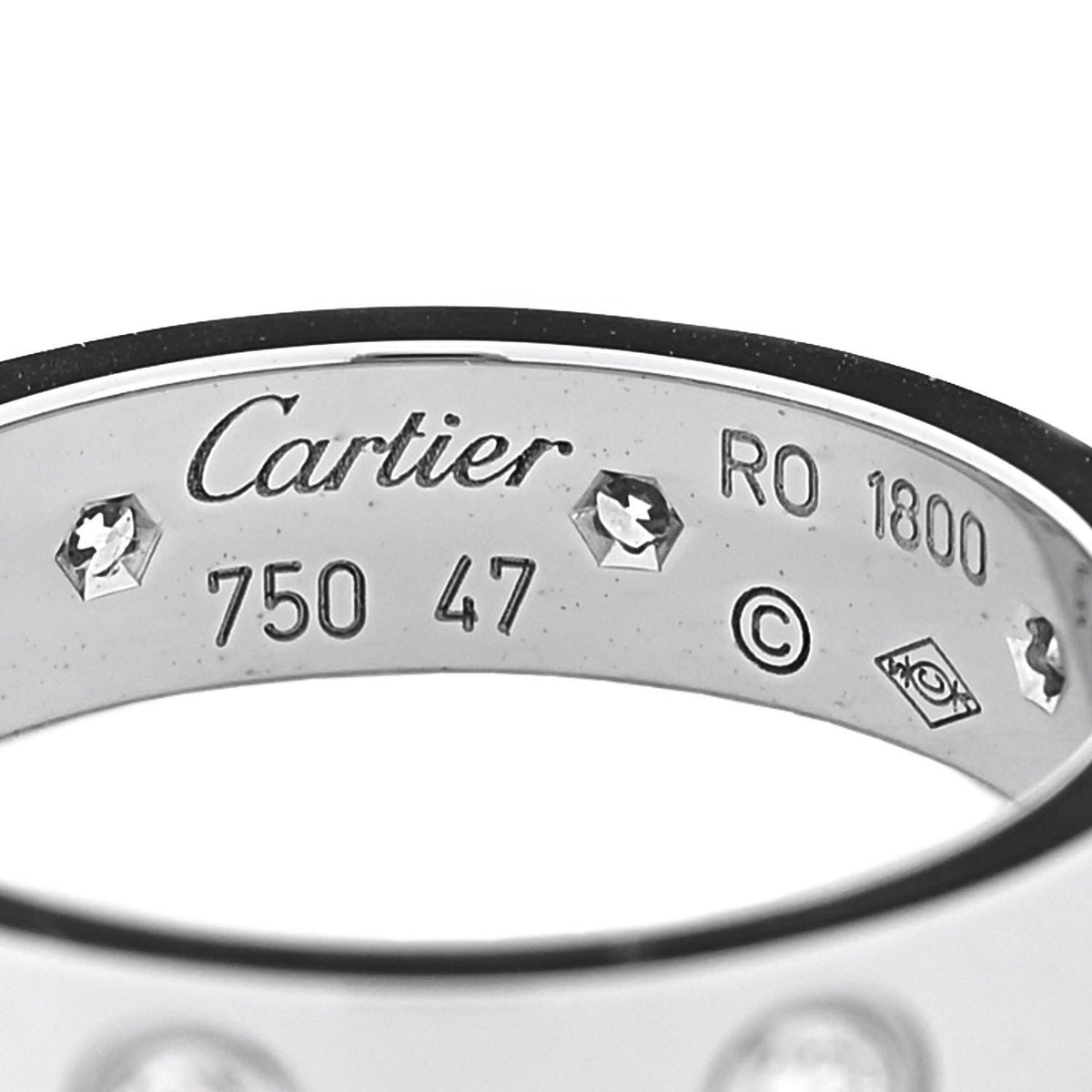 18K White Gold 8 Diamond 4mm Wedding Band LOVE Ring 47 4