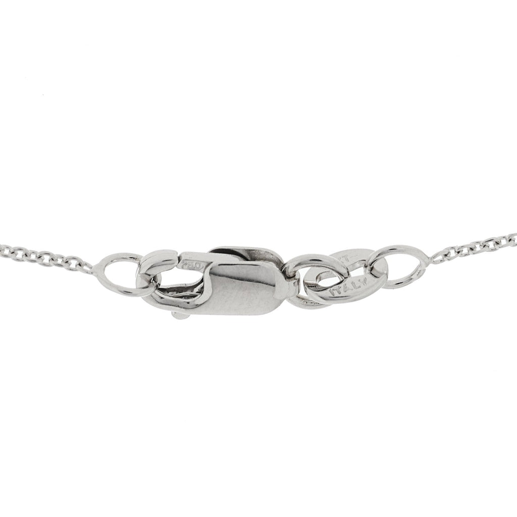 18K White Gold Diamond Love Letter H Pendant Necklace