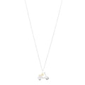 18K White Yellow Gold Diamond Scooter Pendant Necklace