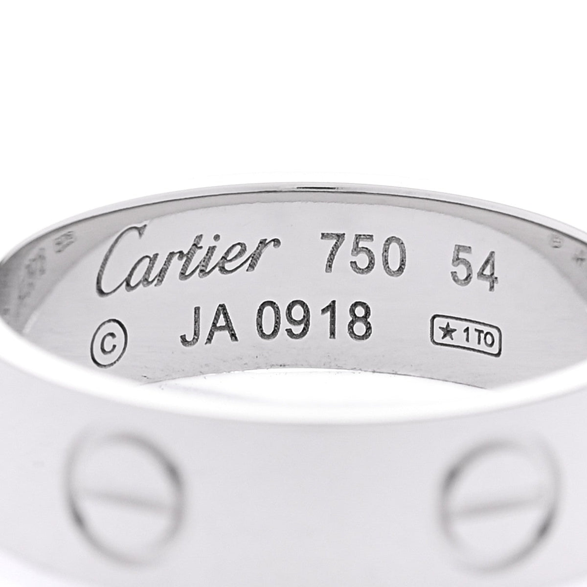 18K White Gold 5.5mm LOVE Ring 54 6.75