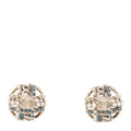 Crystal Pearl CC Round Earrings Silver Blue