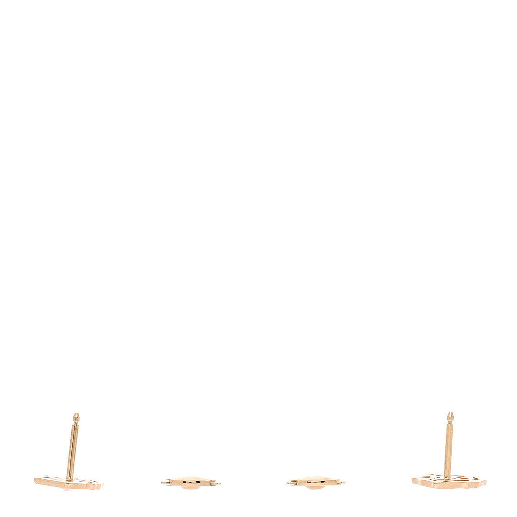18K Rose Gold Diamond Open Rose Earrings