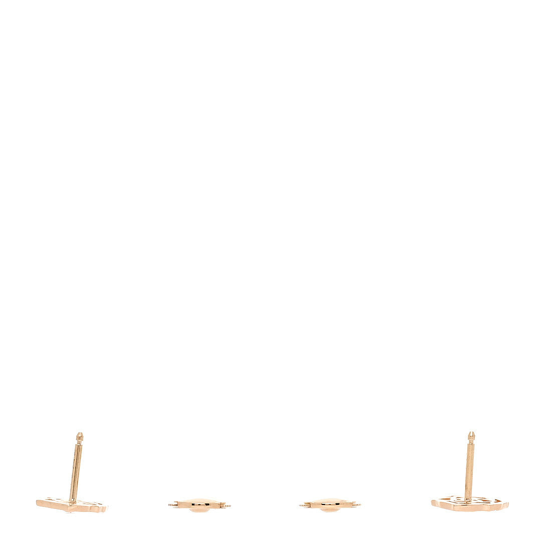 18K Rose Gold Diamond Open Rose Earrings