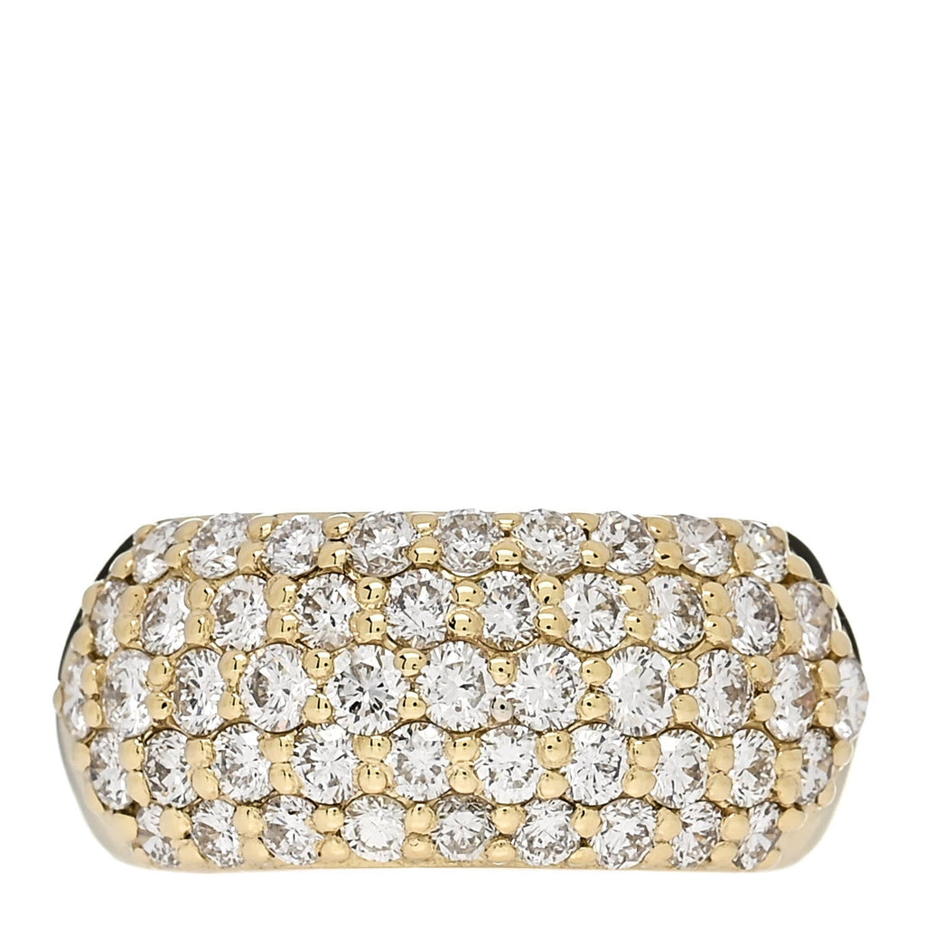 18K Yellow Gold Diamond 1.68ctw Five Row Ring 53 6.5