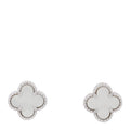 18K White Gold Mother of Pearl Sweet Alhambra Earrings