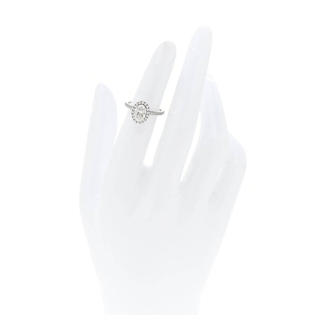 Platinum Diamond 1.01ct The One Oval Shaped Micropave Engagement Ring 49 4.75