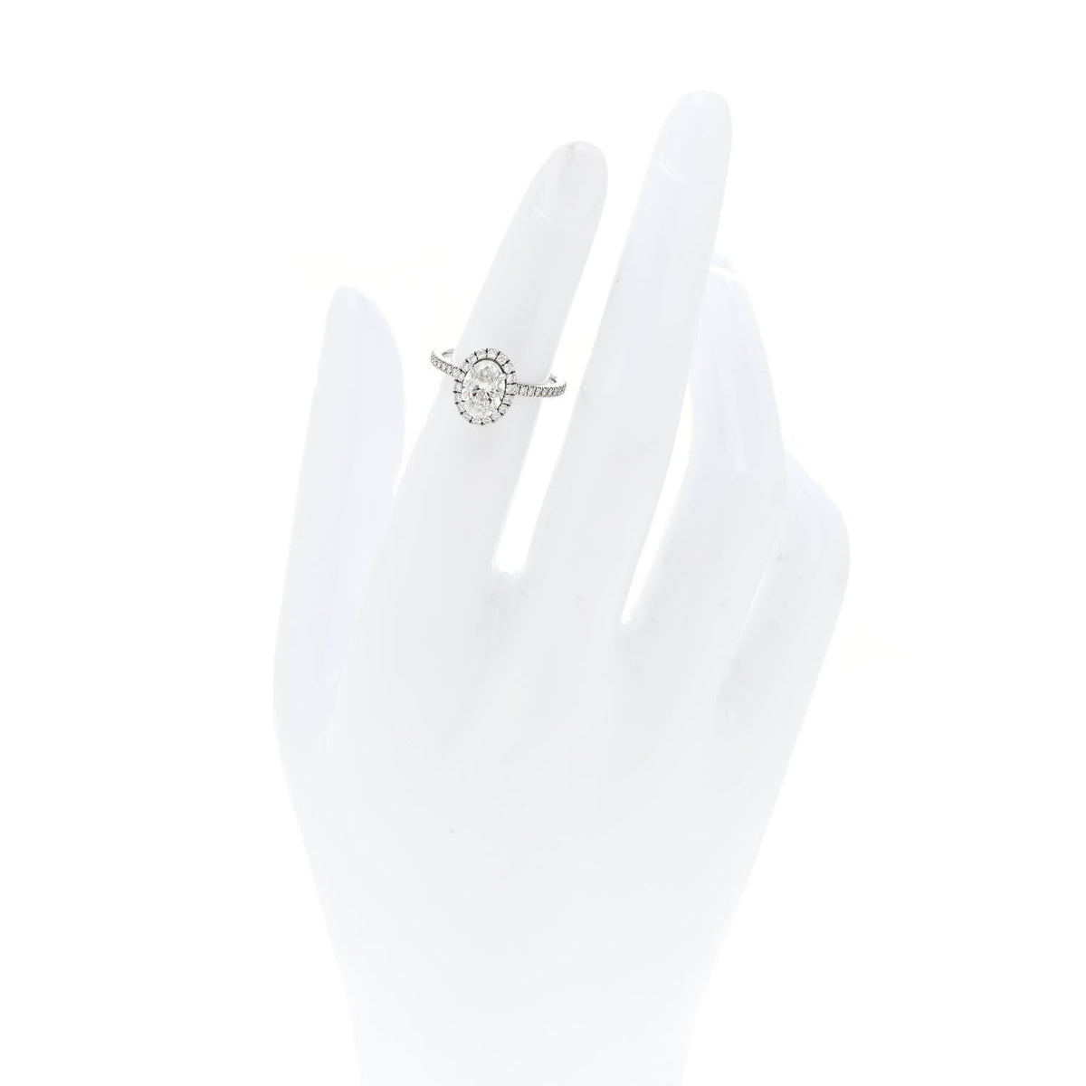 Platinum Diamond 1.01ct The One Oval Shaped Micropave Engagement Ring 49 4.75