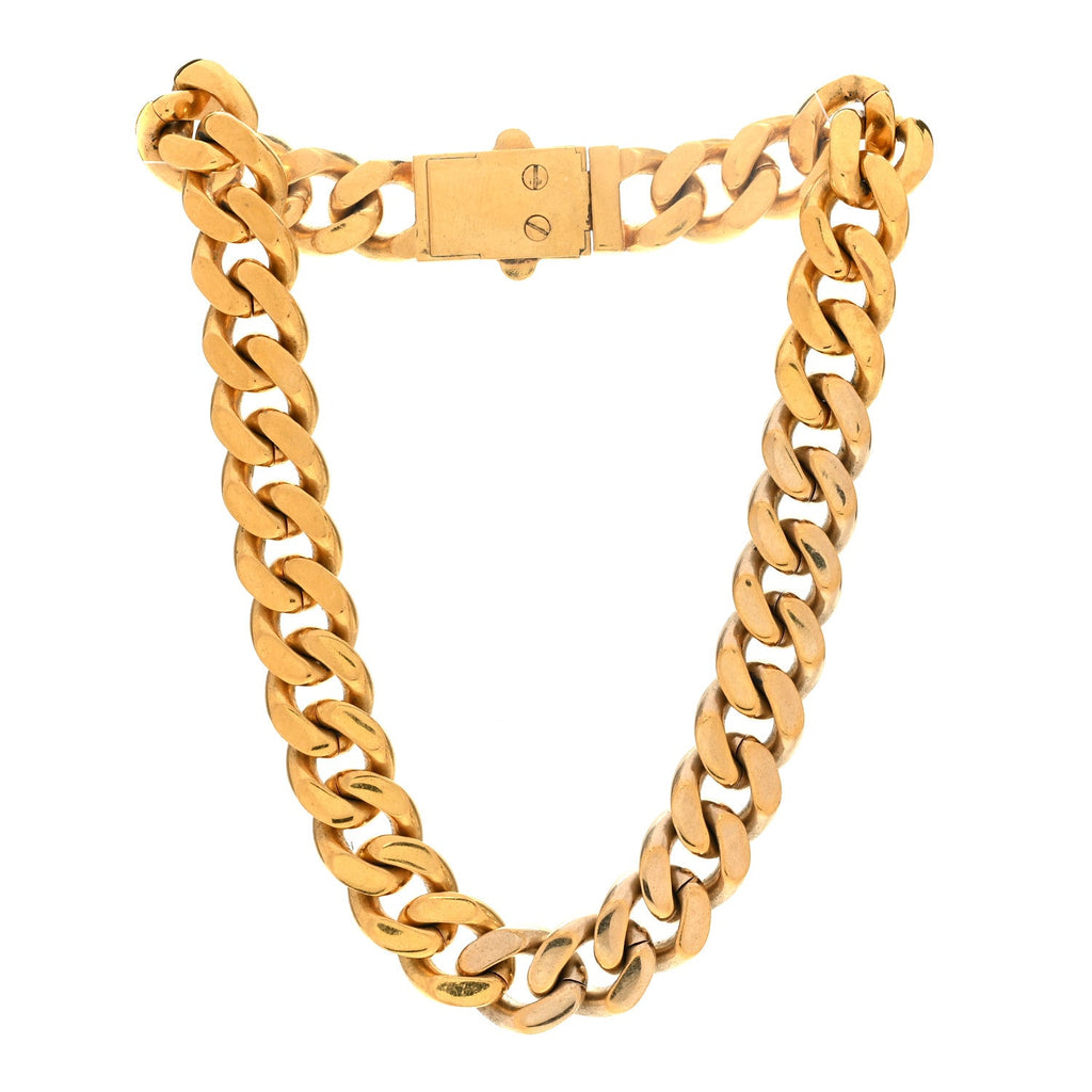 Metal Curb Chain Necklace Gold
