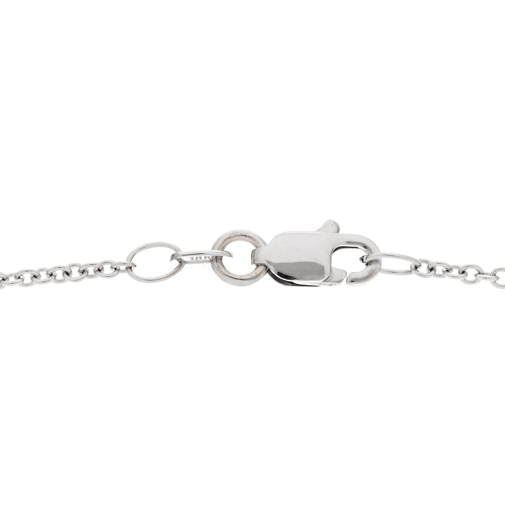 18K White Gold Diamond .88ctw Graduated Drop Pendant Necklace