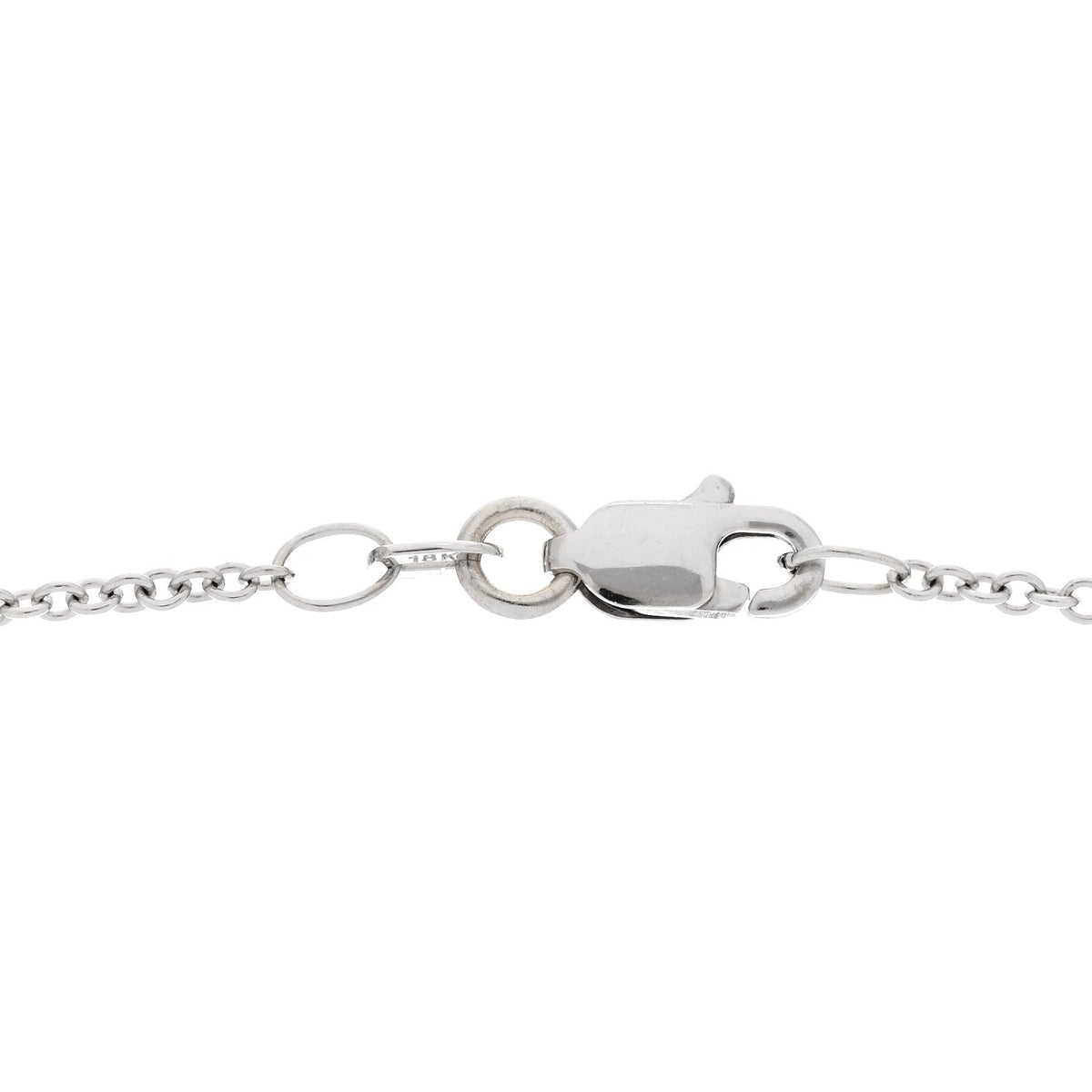 18K White Gold Diamond .88ctw Graduated Drop Pendant Necklace